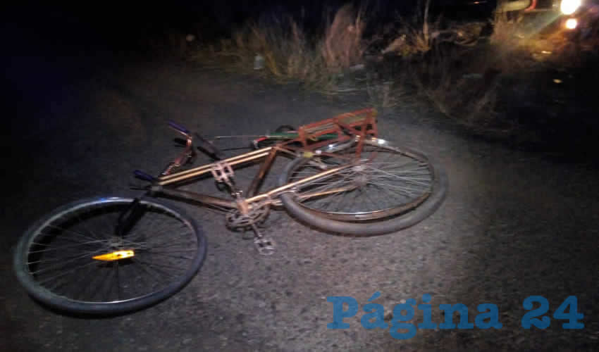 La bicicleta que tripulaba Juan &ldquo;N&rdquo; &ldquo;N&rdquo;, de 24 a&ntilde;os de edad