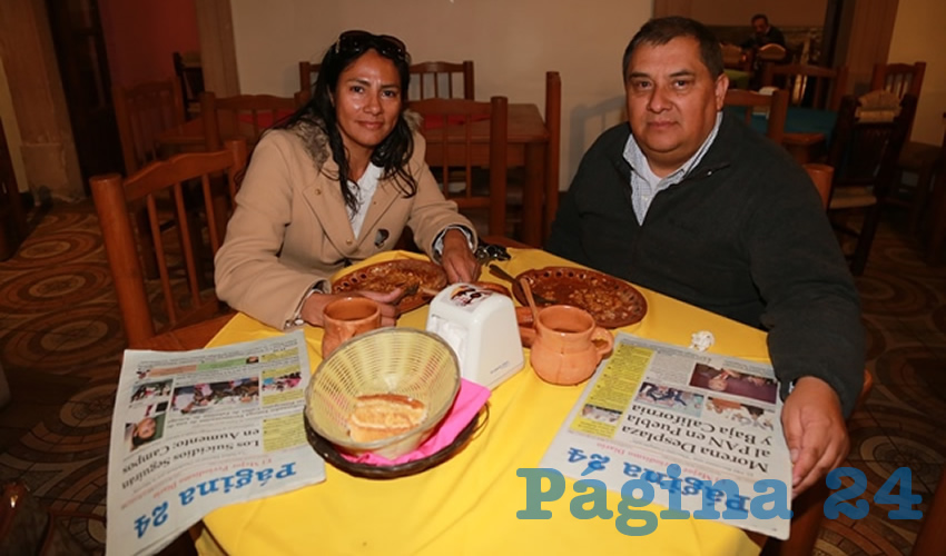 En La Mestiza almorzaron Olivia Morales Vázquez y Martín Vázquez Ramírez