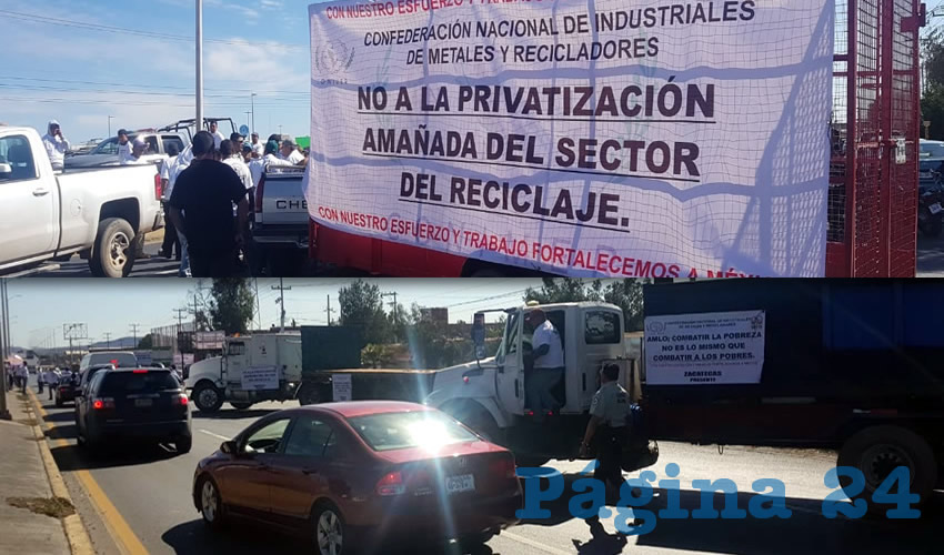 Esto para protestar contra la privatización de la basura por parte del ayuntamiento que encabeza Julio César Chávez, ante la entrada de la empresa privada que recolecta los desechos en el municipio (Foto Cristo González / Merari Martínez)
