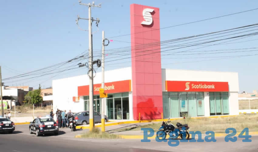 La sucursal del banco Scotiabank, en avenida Convención poniente esquina con calle Arroyo de los Arellano