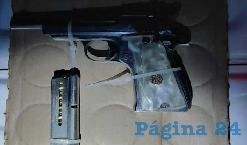 El arma que escondía Salvador “N” “N”, de 31 años