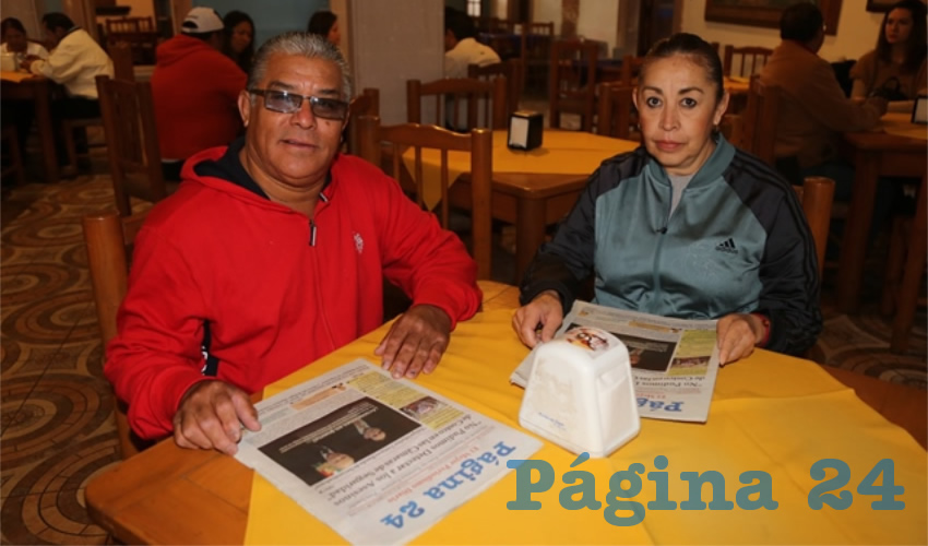 Pedro Delgado Soto y María del Rosario Navarro Hernández compartieron el primer alimento del día en La Mestiza