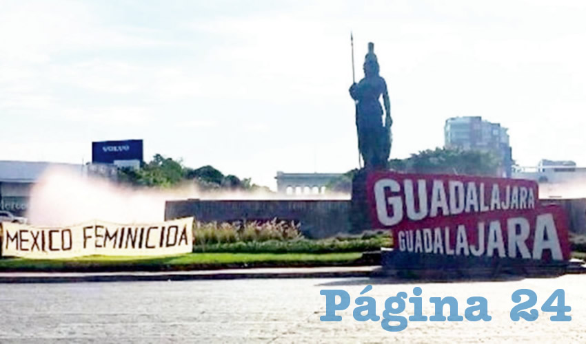 Ningún grupo u organización ha asumido la autoría de la protesta, montada horas antes del Día Internacional de la Mujer, en el que se espera una multitudinaria protesta de mujeres y grupos feministas en Guadalajara y el resto del país