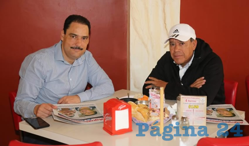 En el restaurante Mitla almorzaron Juan Antonio Martín del Campo, senador de la República; y Oziel Ortiz Delgado