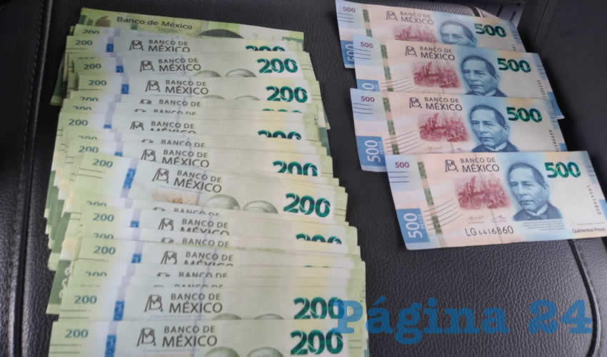 El papel moneda apócrifo, que en total suma 11 mil 600 pesos