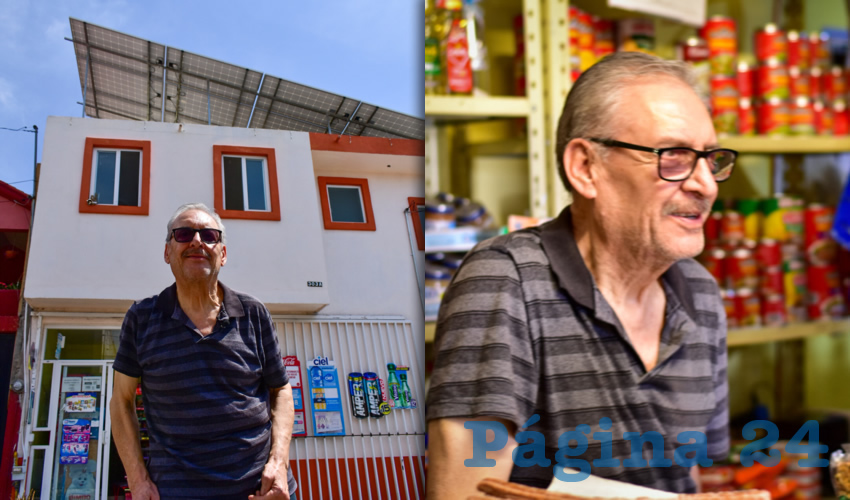 A don Javis, as&iacute; como a otros comerciantes, se les ha brindado apoyo econ&oacute;mico para que instalen en su tienda paneles solares