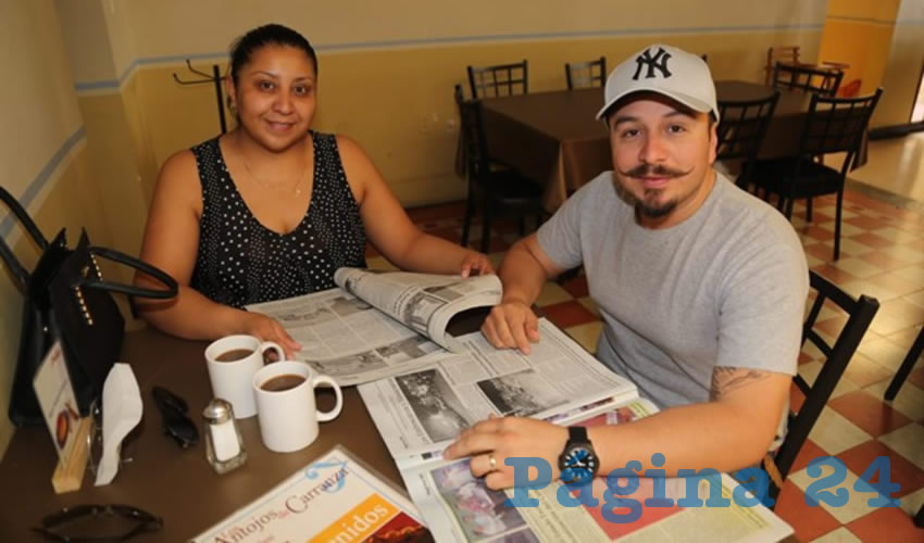 En el restaurante los Antojos de Carranza almorzaron Cynthia Nelly González Sánchez y Daniel Acosta Gutiérrez