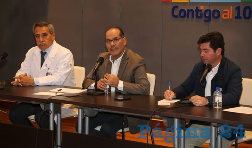 Rueda de prensa en la que se confirma cuarto caso de coronavirus (Foto: Eddylberto Luévano Santillán)