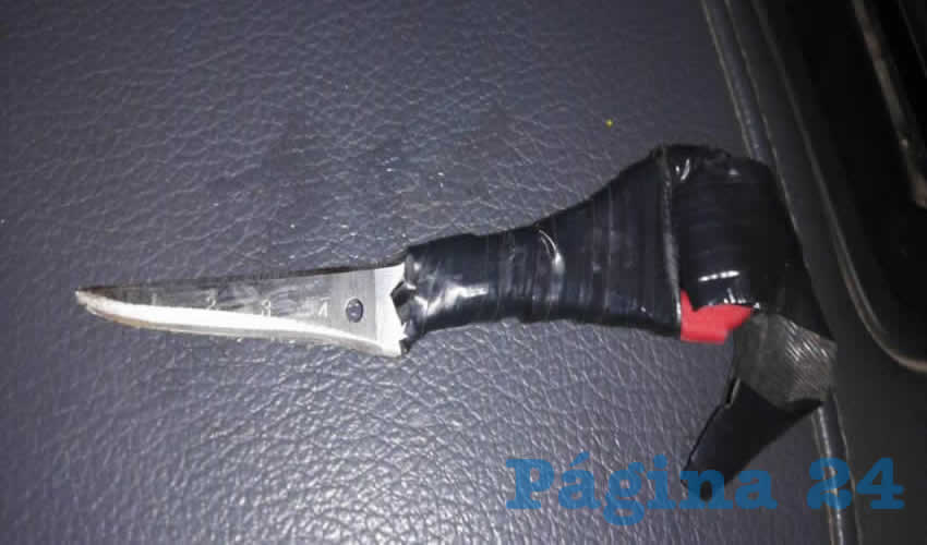 El cuchillo utilizado para herir a H&eacute;ctor &ldquo;N&rdquo; &ldquo;N&rdquo;, de 26 a&ntilde;os