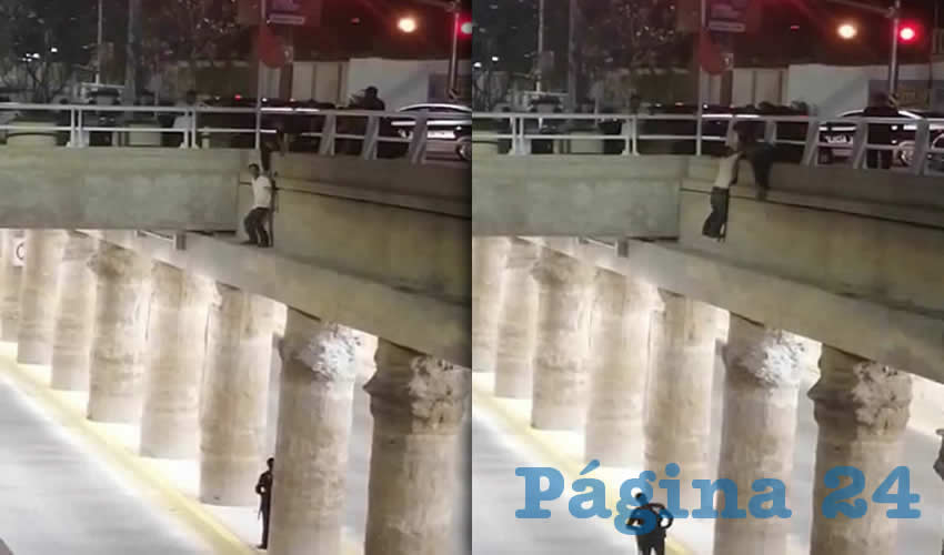Un sujeto de 55 a&ntilde;os de edad estuvo a punto de arrojarse al t&uacute;nel de avenida Aguascalientes poniente en su cruce con calle Salvador Quezada Lim&oacute;n