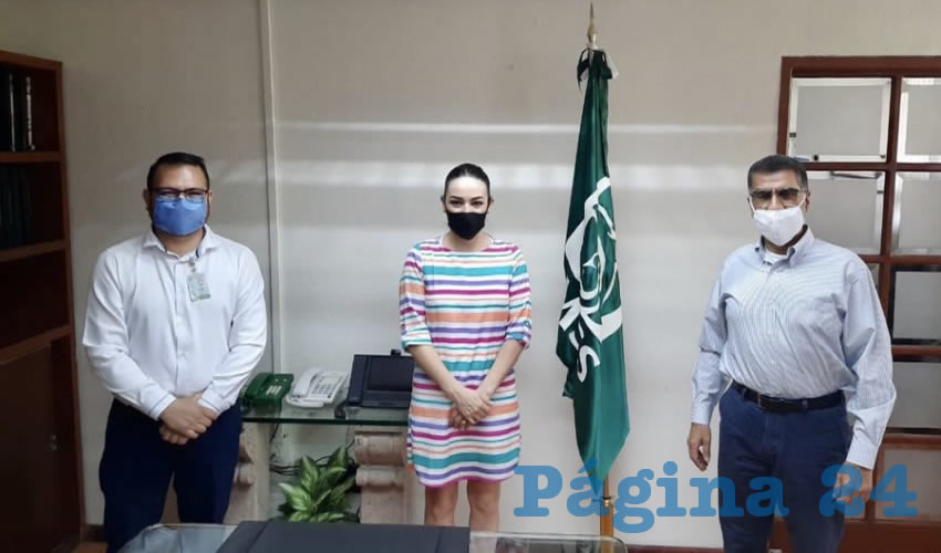 Martha Márquez dio a conocer que tuvo una reunión con Óscar Arturo Martínez Rodríguez, delegado del IMSS en Aguascalientes (Foto: Tomada de Twitter)