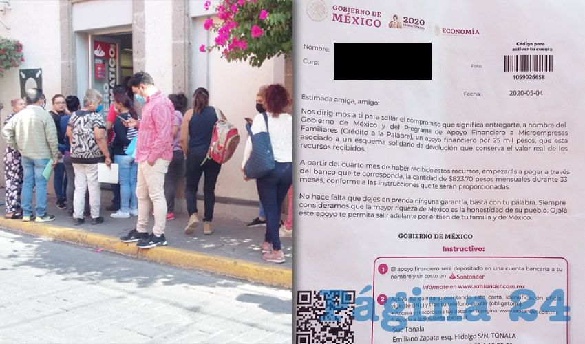 Ciudadanos se dijeron muy molestos e incluso “engañado” por el gobierno federal respecto a los créditos a la palabra, por horas hicieron largas filas en las afueras del banco Santander para que al final a muchos no les entregaran el recurso/Fotos: Francisco Tapi