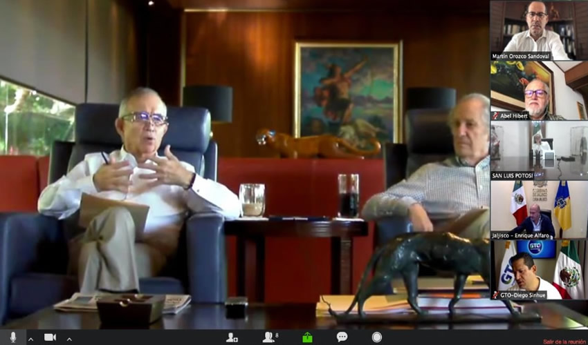 Durante la videoconferencia, Martín Orozco, Alfonso Romo, los gobernadores y los demás funcionarios, definieron las medidas de prevención y los protocolos que deberán seguir las empresas armadoras de autos una vez que se reactive este sector