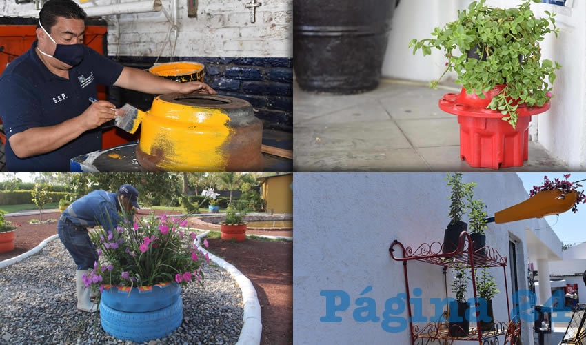 SSP ha emprendido un nuevo proyecto de transformación de chatarra en implementos útiles, como macetas para instalarlas en edificios públicos