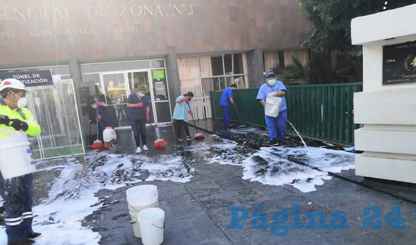 Se estima el uso de aproximadamente 21 metros cúbicos de líquido, aplicado en todo tipo de superficies que fueron cepilladas y enjuagadas a profundidad