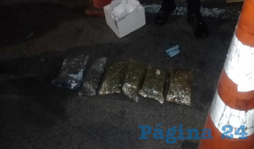 Dos kilogramos de mariguana encontraron los militares en el punto de revisión situado en las inmediaciones de Peñuelas
