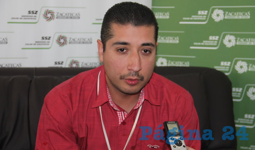 Edgar David Guerrero Ávila, jefe del Departamento de Prevención y Control de Enfermedades de la Secretaría de Salud de Zacatecas (SSZ). (Foto Archivo Página 24)