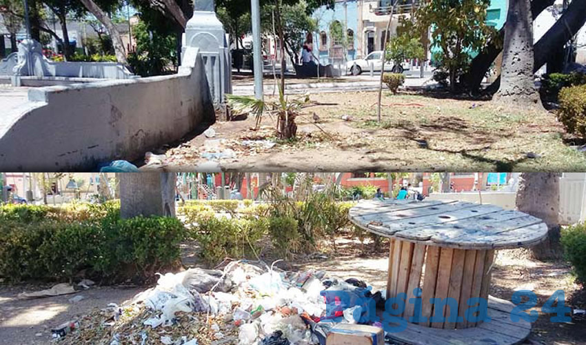 Cualquiera diría que en un buen tiempo no se le ha dado mantenimiento al parque de San José de Analco; sin embargo, administraciones atrás fue restaurado y se aseguró que sería un punto de cohesión de la comunidad. Al día de hoy, el único “tejido social” que se junta, es el de la basura en las jardineras/Fotos: Francisco Tapia