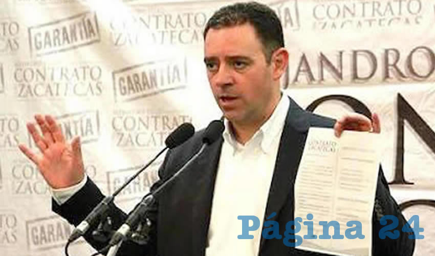 Hace más de cuatro años, el entonces candidato a gobernador, el priísta Alejandro Tello Cristerna no sólo firmó un Contrato con Zacatecas para regresarnos la paz y la tranquilidad, sino que que prometió “cero secuestros”, porque “he delineado cinco puntos fundamentales: la promoción de una cultura de la paz, consolidación de una policía profesional, la instalación de un sistema de video vigilancia estratégica en todo el estado, la incorporación de cámaras en las patrullas, penas más severas a delincuentes y un sistema estratégico de inteligencia... Si no cumplo, ¡me voy!” (Foto: Archivo Página 24 Zacatecas)
