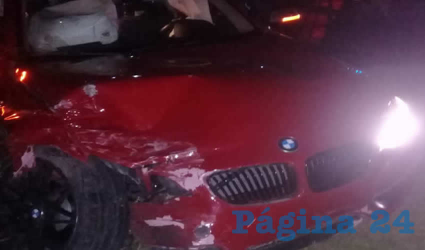 Así quedó el coche BMW que manejaba María de Loures “N” “N”, de 25 años de edad