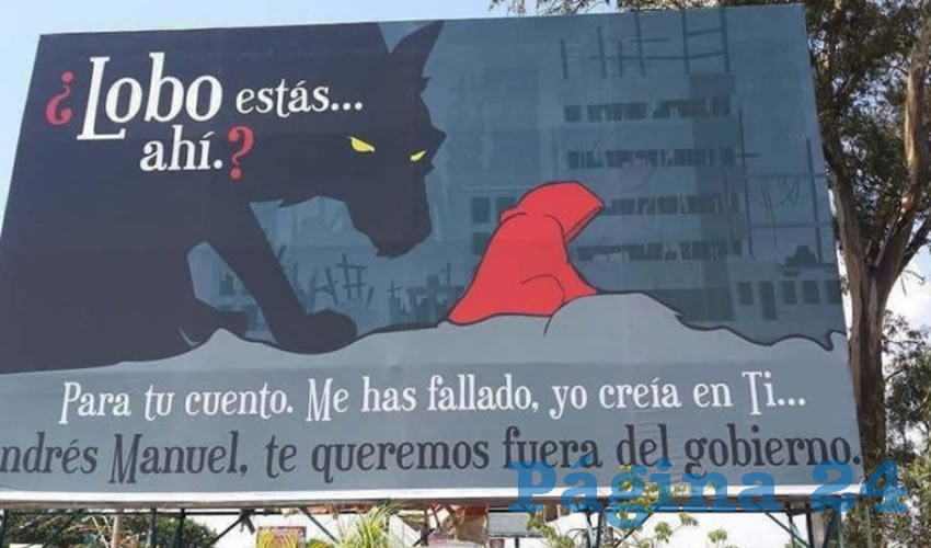 “¿Quién les paga?, ¿quién los elabora?, ¿quién los autoriza? A mí me parece que le da sentido a la estrategia que el presidente denunció. Son espectaculares públicos en Jalisco”, como el de la imagen, explicó el coordinador de los senadores por Morena/Foto: Twitter @Hiramtorres