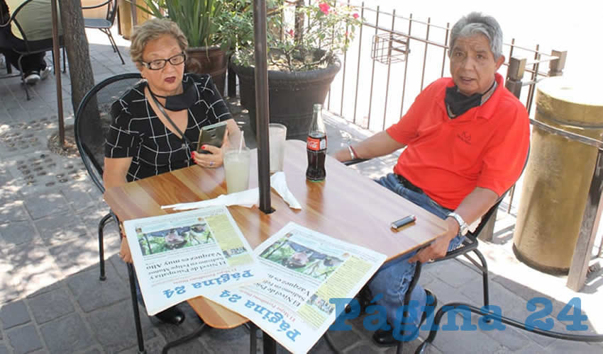 Gloria y &Aacute;ngel D&iacute;az almorzaron en el restaurante Las Antorchas