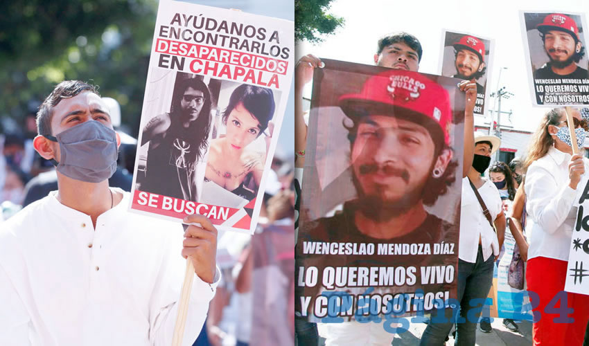 Habitantes de Chapala salieron a las calles a protestar por los varios jóvenes desaparecidos en el municipio/Fotos: Especial