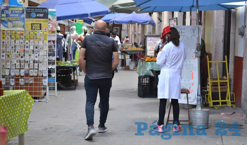 Con el aumento de movilidad en la capital, en las principales zonas comerciales han reforzado las medidas implementadas por el Sector Salud (Foto: Merari Martínez)