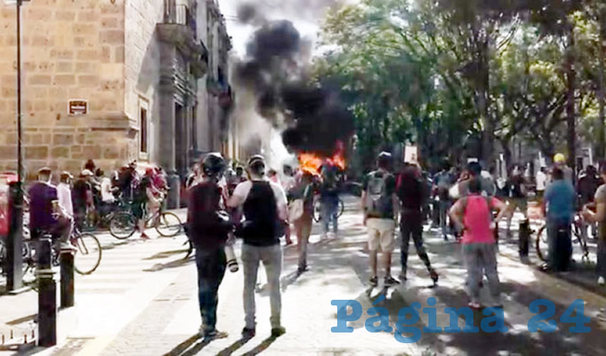 Las protestas de principios de junio en Guadalajara tras la muerte de Giovanni López. Foto: Especial