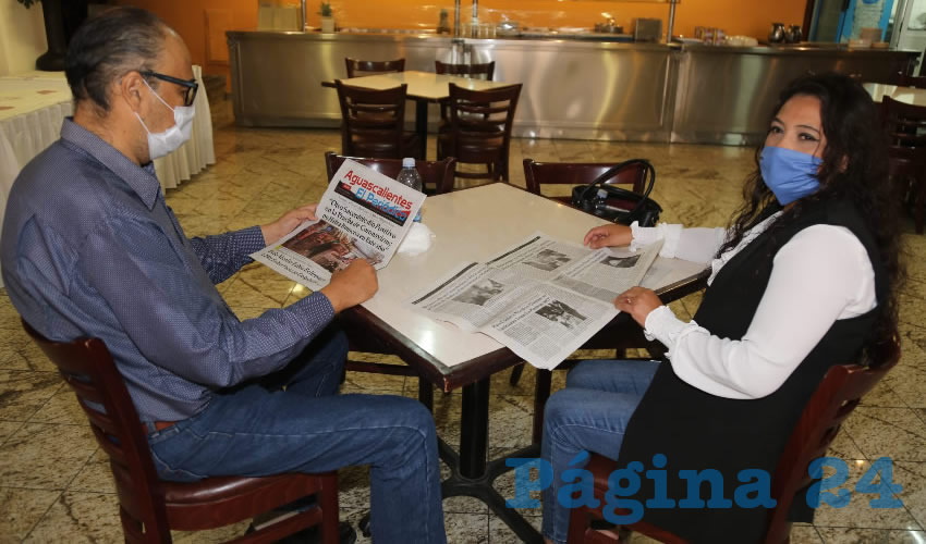 En el restaurante La Rueda, del Hotel Quality Inn, se reunieron Espartaco Álvarez Cardona y Érica Palomino Bernal, diputada local