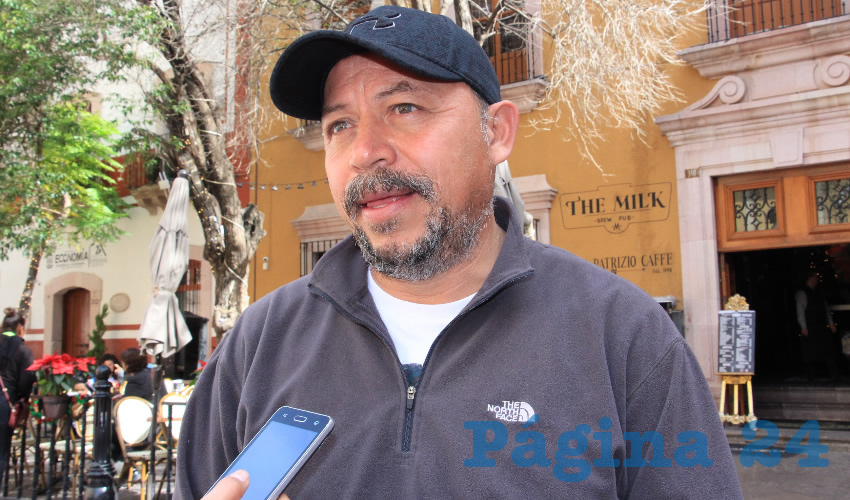 Alejandro Rivera Nieto, secretario general del Sindicato Independiente de Trabajadores del Estado de Zacatecas (SITEZ) (Foto Merari Martínez Castro)