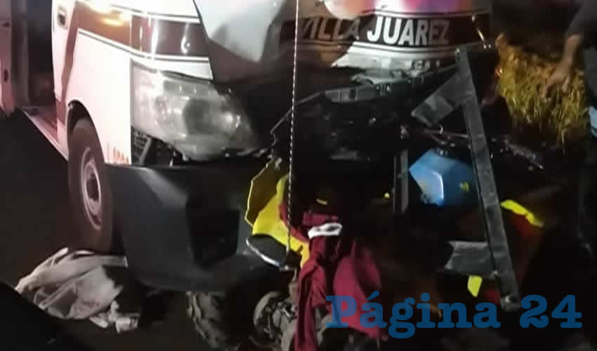 Padres de familia permitieron que dos infantes manejaran una cuatrimoto y &eacute;sta termin&oacute; colisionando contra una &ldquo;combi&rdquo; de transporte p&uacute;blico