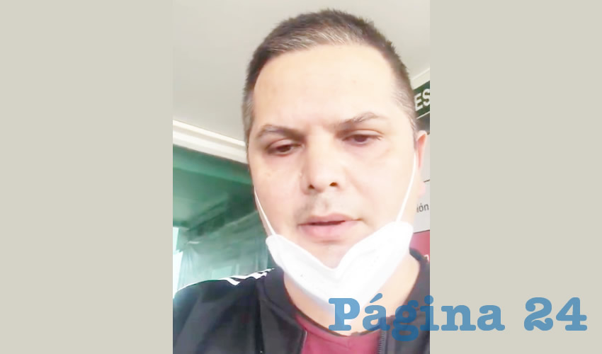 Cuando Víctor Alberto García buscó hacerse un segundo test para descartar que tenía el virus, “resulta que no se me quiere hacer ya la prueba, a pesar de que yo me contagié en el instituto con pacientes del instituto”, denunció/Foto: Captura de Video