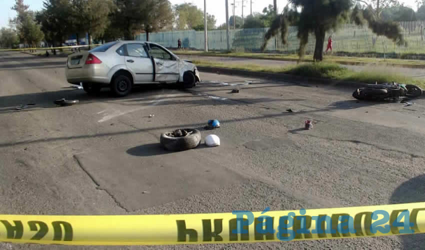 Yessica Sánchez falleció al estamparse contra un automóvil que se le atravesó en el cruce de las avenidas Aguascalientes y Pensadores Mexicanos