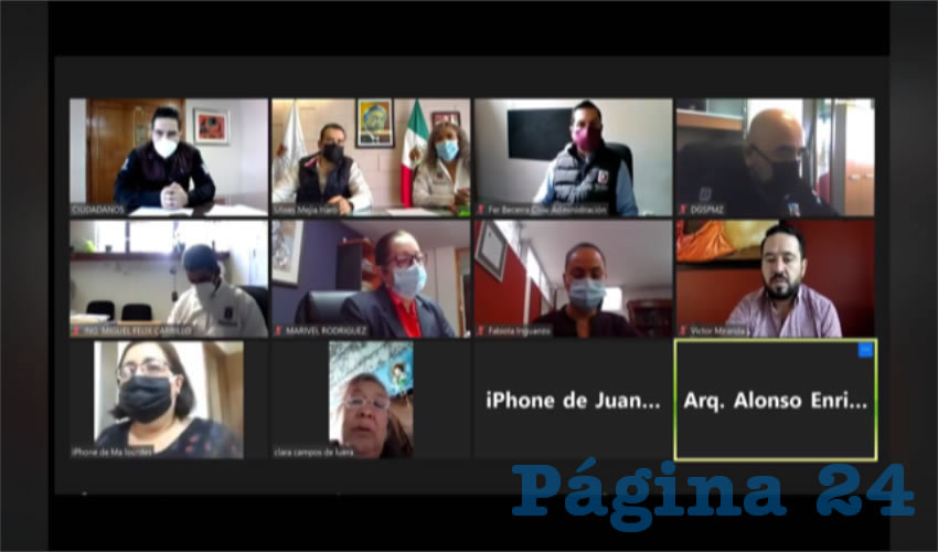 Autoridades del ayuntamiento capitalino, encabezado por Ulises Mejía Haro, decidieron realizar la audiencia pública número 64 del programa “Martes con tu alcalde”, de manera virtual a través de la plataforma Zoom, en donde participaron 50 capitalinos (Foto Cortesía)