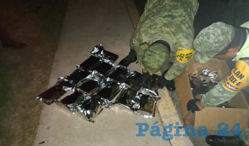 Otro cargamento de cannabis, 6.7 kilogramos distribuidos en diversos paquetes, fue interceptado por los m&iacute;lites, en el ret&eacute;n del Ej&eacute;rcito Mexicano en el municipio de Cos&iacute;o