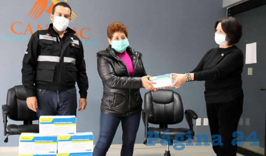 Los cubrebocas serán distribuidos a más de 10 mil ciudadanos, agremiados y no agremiados de ambas cámaras de la capital y a otros municipios.