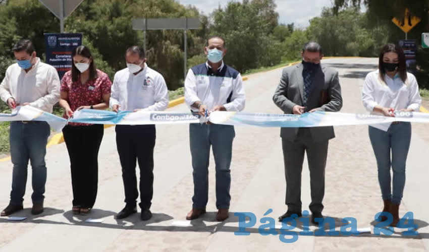 El gobernador Martín Orozco Sandoval entregó una nueva carretera en Pabellón de Hidalgo, Rincón de Romos, que conecta con el municipio de San José de Gracia