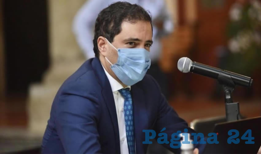 El secretario de la Hacienda Pública del estado, Juan Partida Morales, durante la comparecencia virtual ante diputados locales/ Twitter @juanpartidam