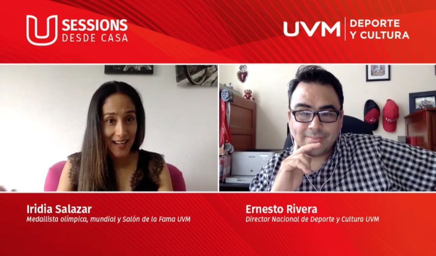 Iridia Salazar compartió sus experiencias durante la conferencia USESSIONS DESDE CASA organizada por la Dirección de Deporte y Cultura de la UVM