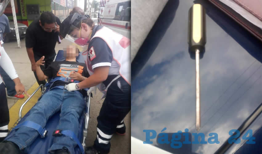 Tras un conflicto vial, Ernesto “N” “N”, de 42 años, fue atacado por un taxista, quien logró enterrarle en dos ocasiones un desarmador en la espalda