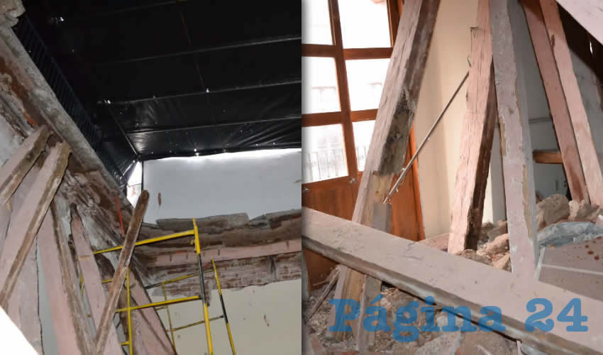 En lo que respecta al personal que labora en los negocios donde colapsó el techo, refirió que no registraron problemas, solo el sitio donde se aloja el conocido caf