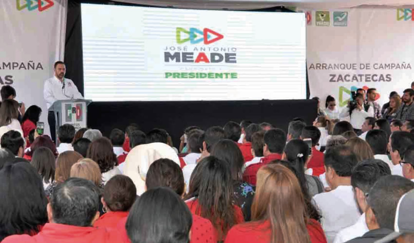 Apoya el gobernador de Zacatecas a Meade en arranque de campaña Alejandro Tello dijo a la militancia que el PRI tiene “al mejor candidato” presidencial. Acude al inicio de campaña de candidatos en San Lázaro y siguen transmisión desde Mérida