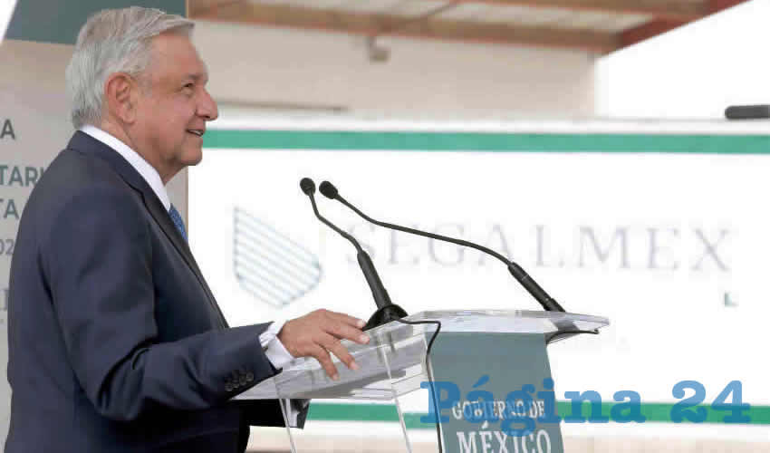 En las instalaciones de Seguridad Alimentaria Mexicana (Segalmex) Andrés Manuel López Obrador, presidente de México, señaló que se cumplió con Zacatecas al tener las instalaciones de la institución en la entidad, además detalló los recursos económicos y programas que se han implementado en la entidad (Crédito: Presidencia/ Página 24)