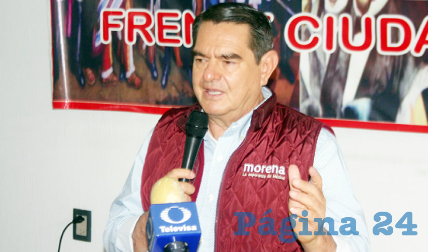 “Todos esos planteamientos que hacen donde hablan de establecer otra vez grupos que van a dirigir al partido son totalmente ilegales, los están confundiendo, queda bien claro que lo que necesitamos es la unidad de los equipos”, pidió Hugo Rodríguez, dirigente local de Morena/Foto: Francisco Tapia