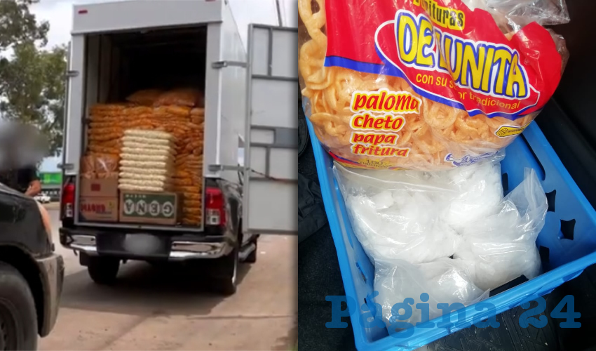El narc&oacute;tico, que sali&oacute; del centro comercial Agropecuario, estaba escondido en una camioneta que transportaba como fachada un cargamento de frituras