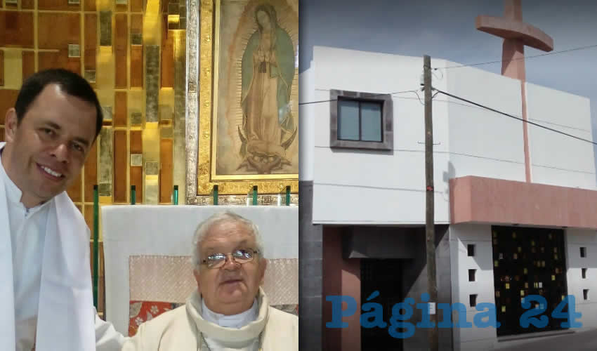 El sacerdote Flavio Ibarra Pedroza, junto al obispo Jos&eacute; Mar&iacute;a de la Torre Mart&iacute;n | La parroquia Mar&iacute;a Nuestra Se&ntilde;ora Madre y Reina de las Familias, ubicada en el fraccionamiento Haciendas de Aguascalientes, en donde oficiaba Flavio Ibarra Pedroza cuando conoci&oacute; y abus&oacute; de su v&iacute;ctima