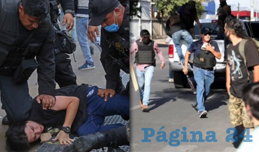 Manifestante detenido durante las protestas en el palacio municipal de Guadalajara para exigir justicia por el asesinato de Giovanni López el pasado 4 de junio/Foto: Cuartoscuro