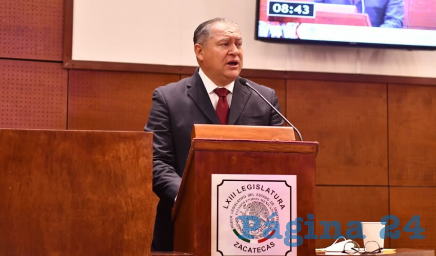 Javier Calzada Vázquez: el diputado reprueba al gobernador Alejandro Tello Cristerna (Foto Merari Martínez Castro)