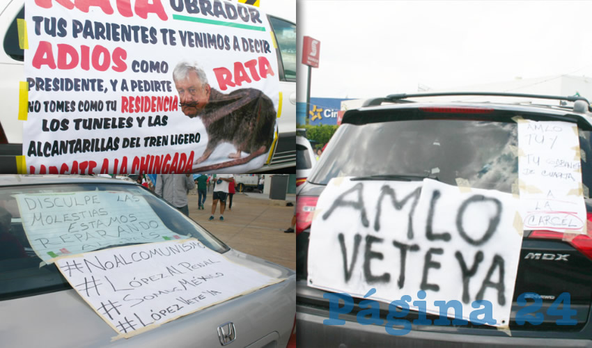 “Tuviste la oportunidad de ser el mejor presidente de México, y sin embargo, eres el peor”, refirieron manifestantes que mostraban pancartas en la glorieta de La Normal. Señalan esto, y López Obrador apenas tiene dos años en el poder/Fotos: Francisco Tapia